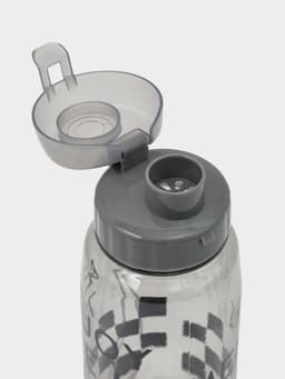 Набор посуды с собой Доляна, 4 предмета: бутылка 500 мл, ланч - бокс 450 мл, вилка, ложка, пластик, серый