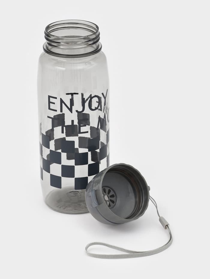 Набор посуды с собой Доляна, 4 предмета: бутылка 500 мл, ланч - бокс 450 мл, вилка, ложка, пластик, серый