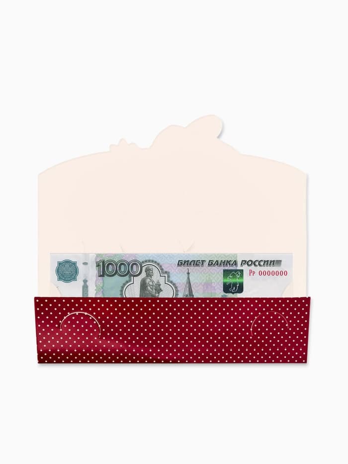 Конверт для денег фигурный «Кошечка», 17.5×8 см