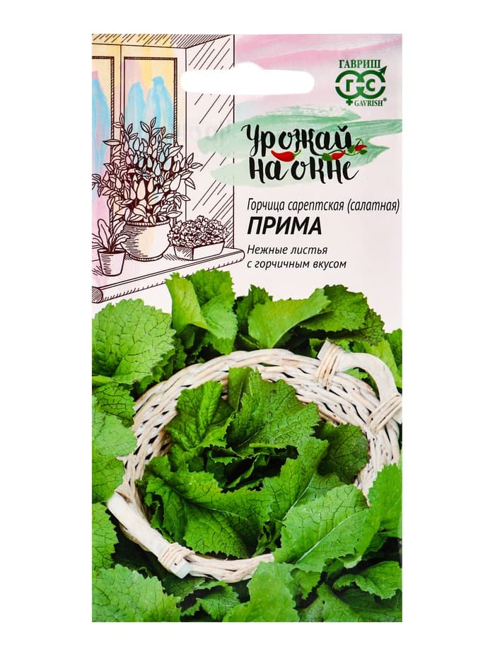 Семена Горчица сарептская (салатная) «Прима», 1 г, листовая, «Гавриш»