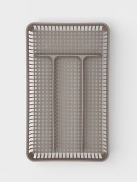 Лоток под столовые приборы Доляна, 4 отделения, 29.5×18×4 см, пластик, серый