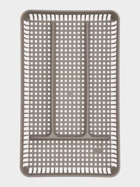 Лоток под столовые приборы Доляна, 4 отделения, 29.5×18×4 см, пластик, серый