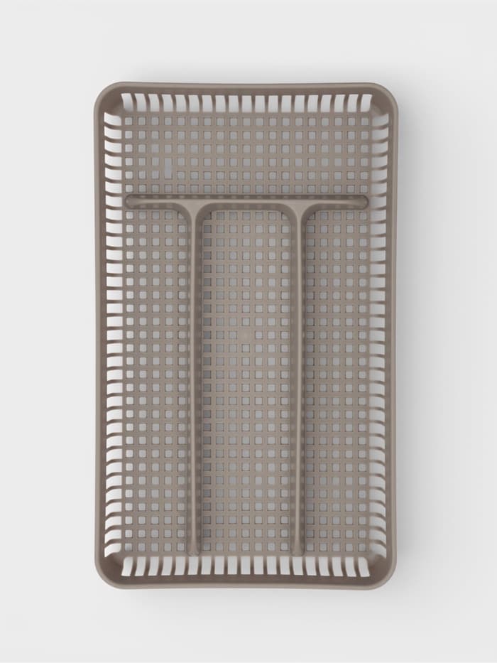 Лоток под столовые приборы Доляна, 4 отделения, 29.5×18×4 см, пластик, серый