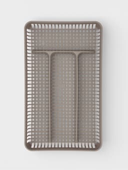 Лоток под столовые приборы Доляна, 4 отделения, 29.5×18×4 см, пластик, серый