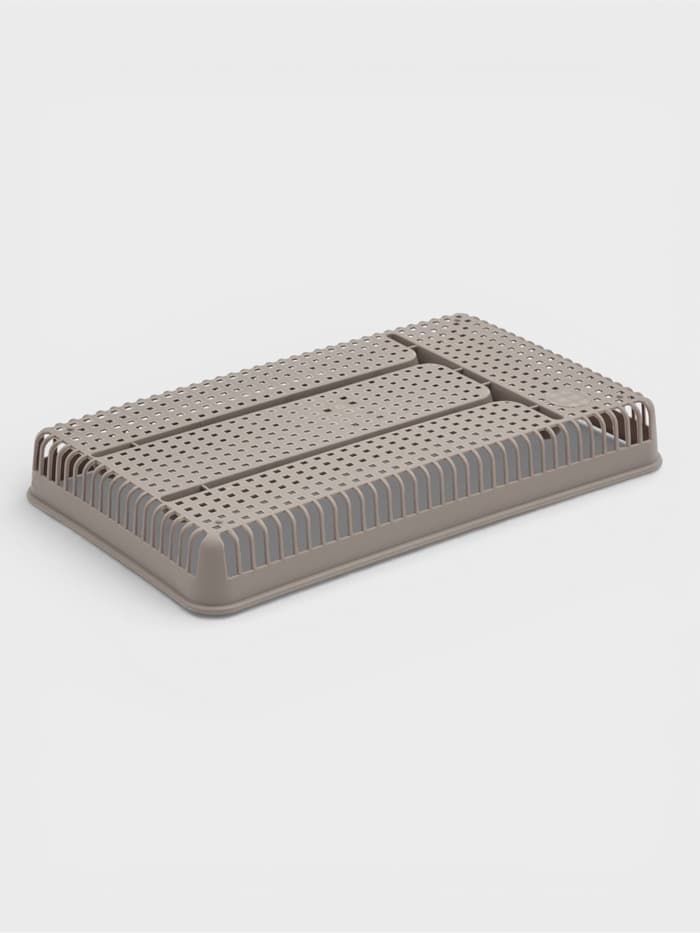 Лоток под столовые приборы Доляна, 4 отделения, 29.5×18×4 см, пластик, серый