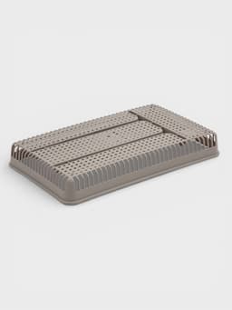 Лоток под столовые приборы Доляна, 4 отделения, 29.5×18×4 см, пластик, серый