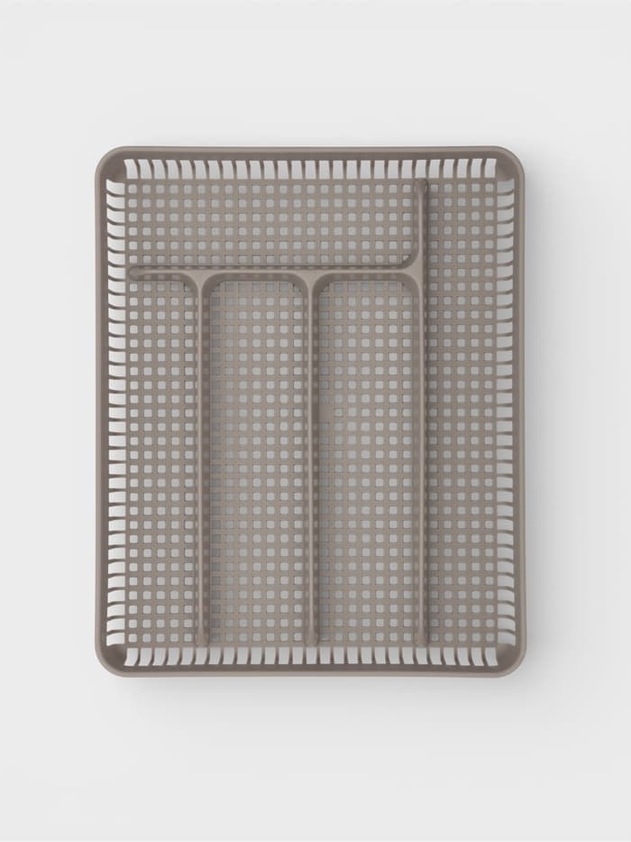 Лоток под столовые приборы Доляна, 5 отделений, 29.5×24×4 см, пластик, серый