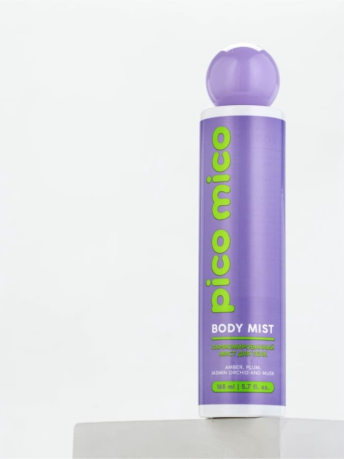 Мист для тела парфюмированный, 168 мл, аромат амбра, слива, жасминовая орхидея и мускус, PICO MICO
