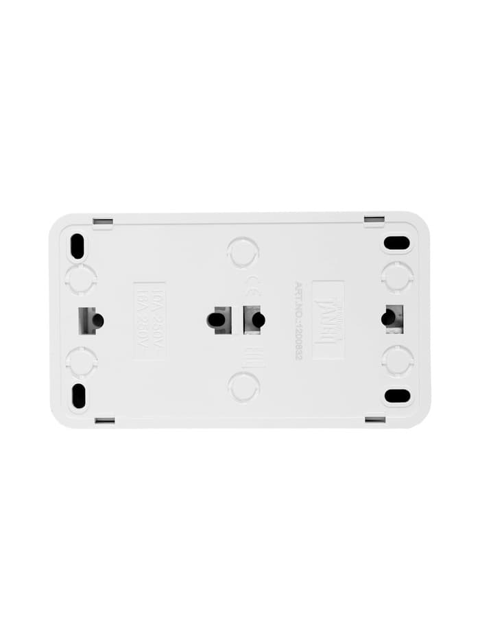 Выключатель одноклавишный с розеткой TANGO, 16 А, IP20, горизонтальный, с заземлением, белый