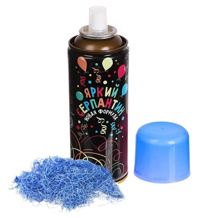 Спрей для новогоднего декора «Серпантин», 250 мл., цвет синий