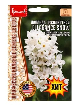 Семена цветов Лаванда Ellagance Snow узколистная  5шт.  12.29 г.