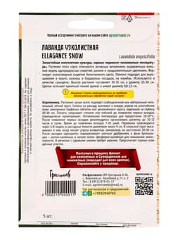 Семена цветов Лаванда Ellagance Snow узколистная  5шт.  12.29 г.