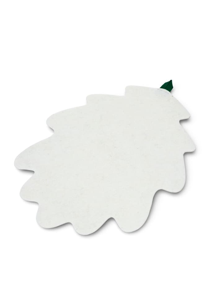 Коврик - сидушка для бани и сауны «Дубовый лист», 51×38 см, войлок, белый