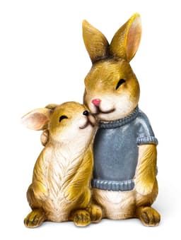 Садовая фигура из полистоуна «Заяц с дочкой», 23×18×12 см