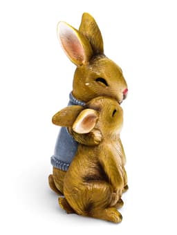 Садовая фигура из полистоуна «Заяц с дочкой», 23×18×12 см