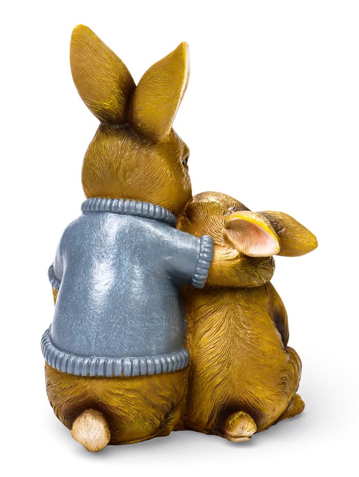 Садовая фигура из полистоуна «Заяц с дочкой», 23×18×12 см