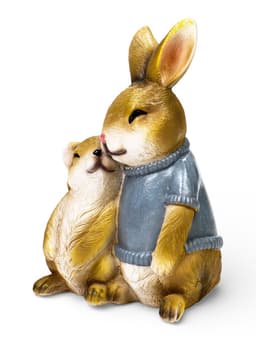 Садовая фигура из полистоуна «Заяц с дочкой», 23×18×12 см