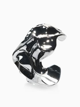 Браслет манжета «Лава», d=7.5 см, цвет серебро