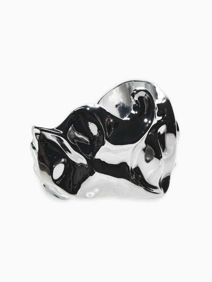 Браслет манжета «Лава», d=7.5 см, цвет серебро