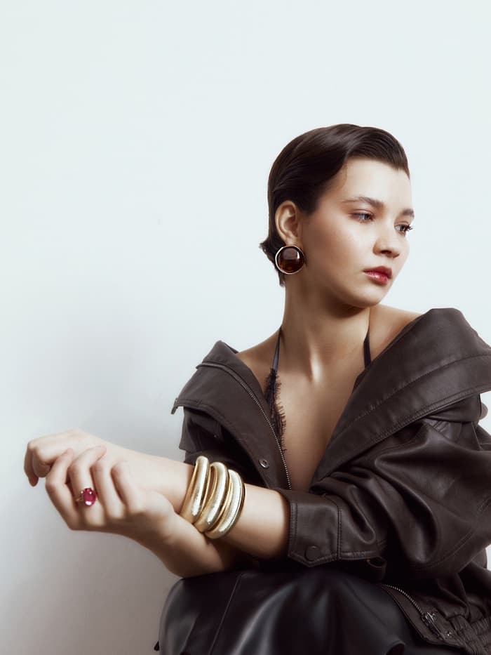 Браслет манжета «Пружина», d=7.5 см, цвет золото