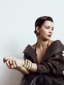 Браслет манжета «Пружина», d=7.5 см, цвет золото