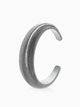 Браслет манжета «Пружина», d=7.5 см, цвет серебро