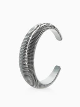 Браслет манжета «Пружина», d=7.5 см, цвет серебро