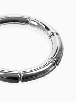 Браслет на резинке «Стиль. Гладкость», пластик, d=7 см, цвет серебро