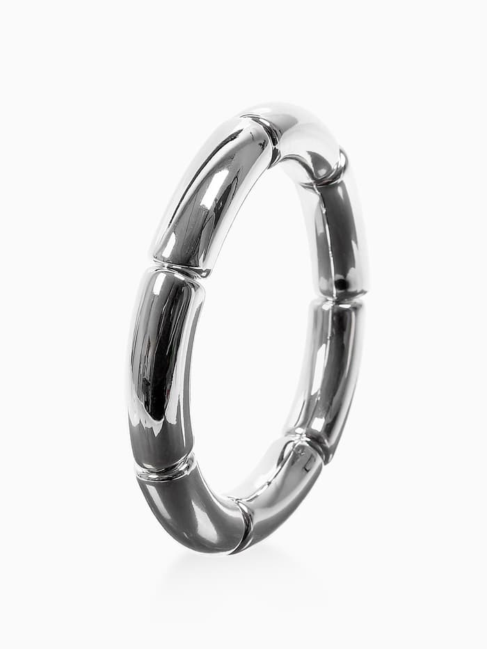 Браслет на резинке «Стиль. Гладкость», пластик, d=7 см, цвет серебро