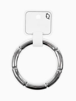 Браслет на резинке «Стиль. Гладкость», пластик, d=7 см, цвет серебро