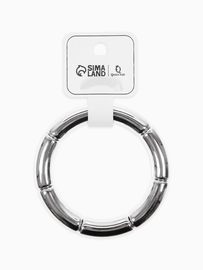 Браслет на резинке «Стиль. Гладкость», пластик, d=7 см, цвет серебро