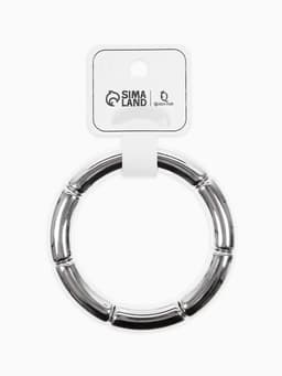 Браслет на резинке «Стиль. Гладкость», пластик, d=7 см, цвет серебро