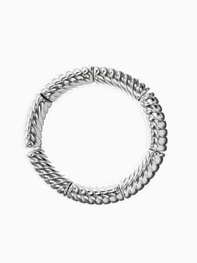 Браслет на резинке «Стиль. Резной», пластик, d=7 см, цвет серебро