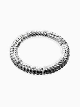 Браслет на резинке «Стиль. Резной», пластик, d=7 см, цвет серебро