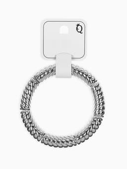 Браслет на резинке «Стиль. Резной», пластик, d=7 см, цвет серебро