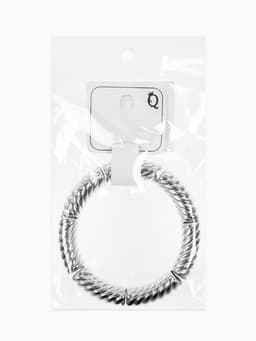 Браслет на резинке «Стиль. Резной», пластик, d=7 см, цвет серебро