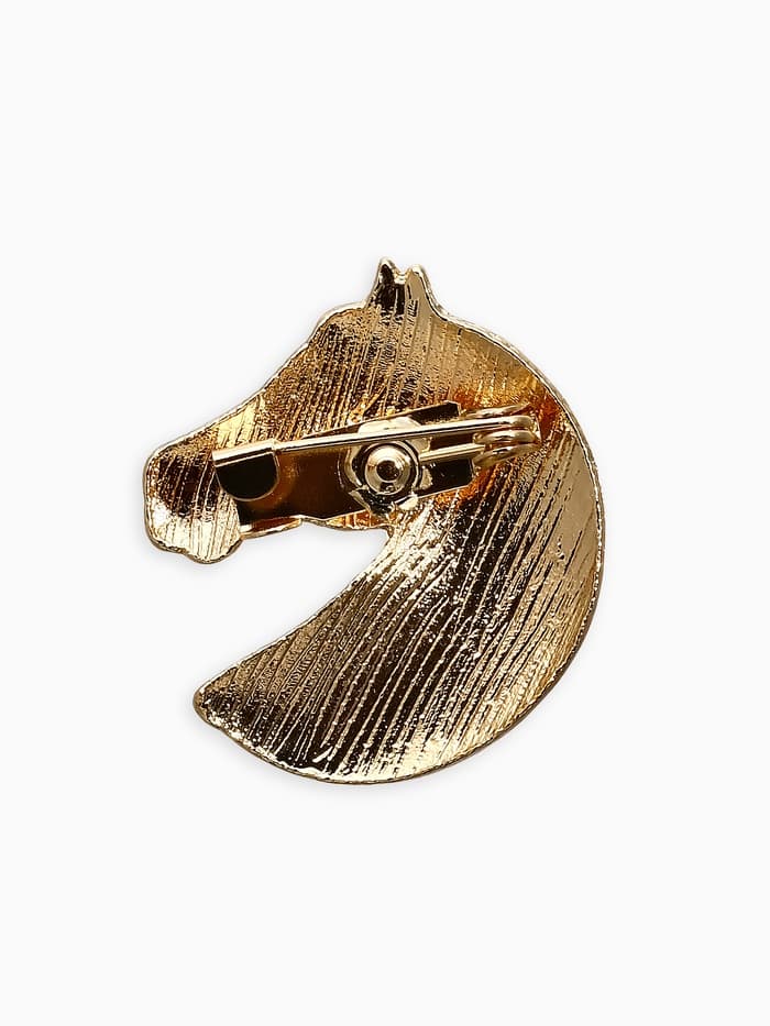 Брошь с эмалью «Лошадь», МИКС в золоте