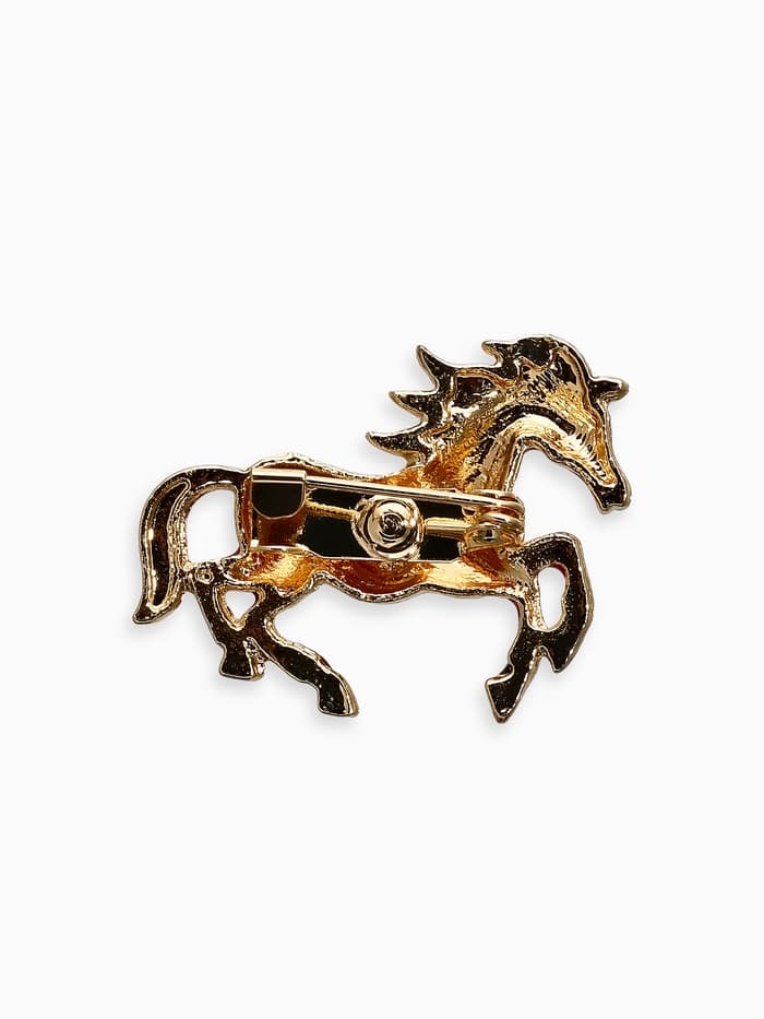 Брошь с эмалью «Маленькая лошадка», скакун, МИКС в золоте