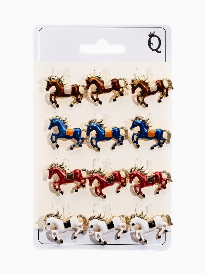 Брошь с эмалью «Маленькая лошадка», скакун, МИКС в золоте