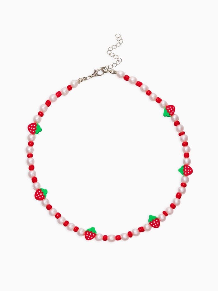 Бусы детские «Выбражулька. Клубника и Жемчуг», 34.5 см, красный, белый