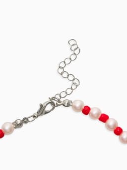 Бусы детские «Выбражулька. Клубника и Жемчуг», 34.5 см, красный, белый