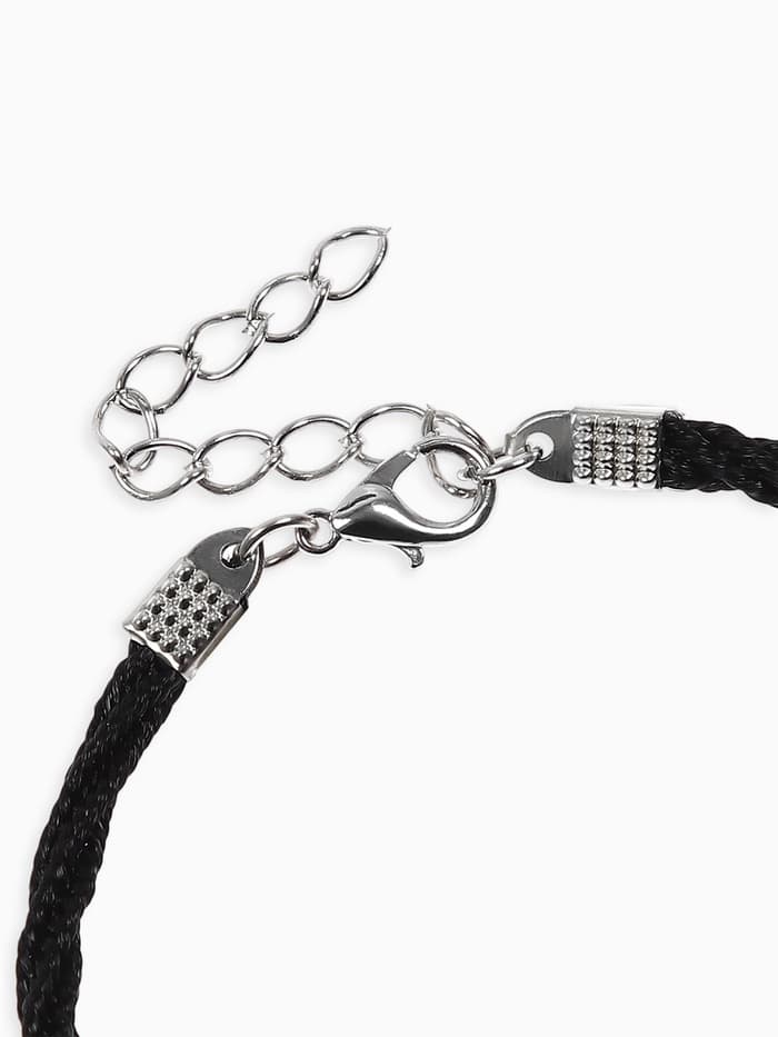 Браслет на шнурке «Любовь», стразы, L=18 см, чёрный