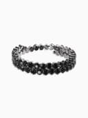 Браслет-пружинка со стразами, d=6.5 см, чёрный