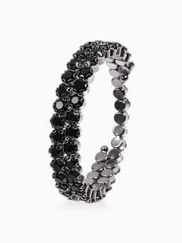 Браслет-пружинка со стразами, d=6.5 см, чёрный