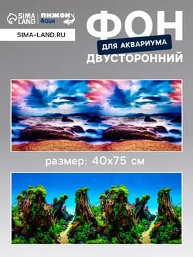 Фон для аквариума и террариума, 40×75 см, двухсторонний