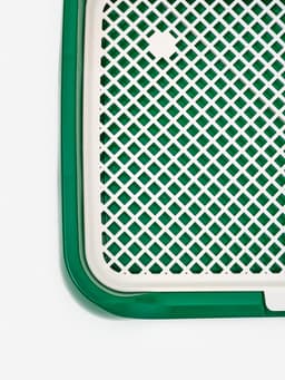 Туалет для собак, 46.5×36×5.5 см, со съёмной решеткой и столбиком, зелёный