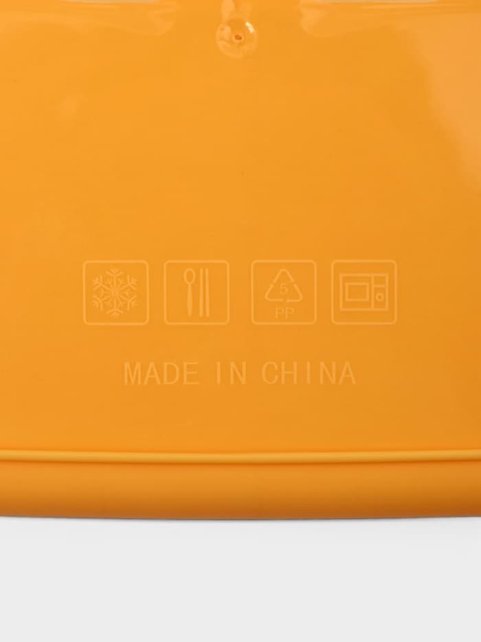 Ланч - бокс, контейнер для еды Доляна «Счастливый бургер», 3 ячейки, с ложкой и вилкой, 17.5×15.5×8 см, пластик, жёлтый