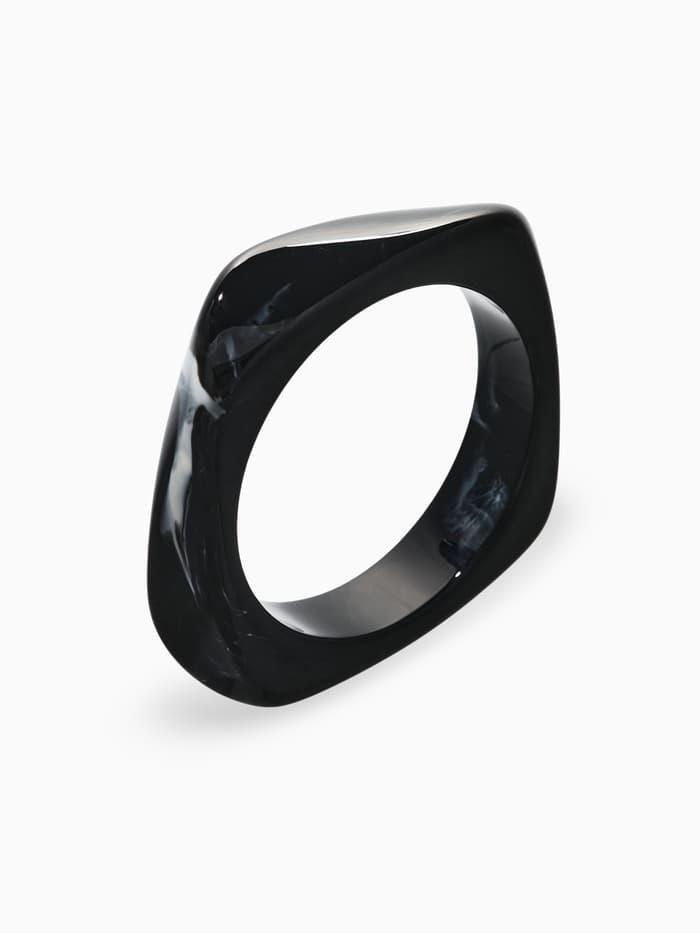 Браслет манжета «Тренд», d=9 см, широкий, акрил, чёрный