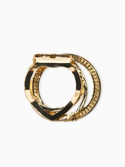 Зажим для платка «Круг», белый в золоте