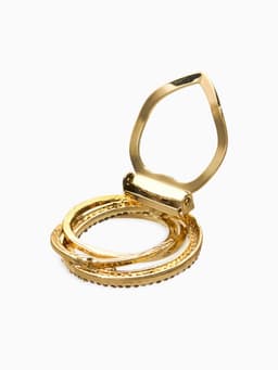 Зажим для платка «Круг», белый в золоте